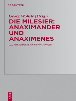 cover image of Anaximander und Anaximenes